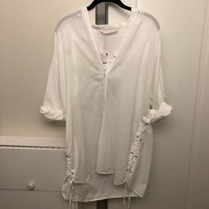 NWT! Zara Trafauluc white tunic, size small